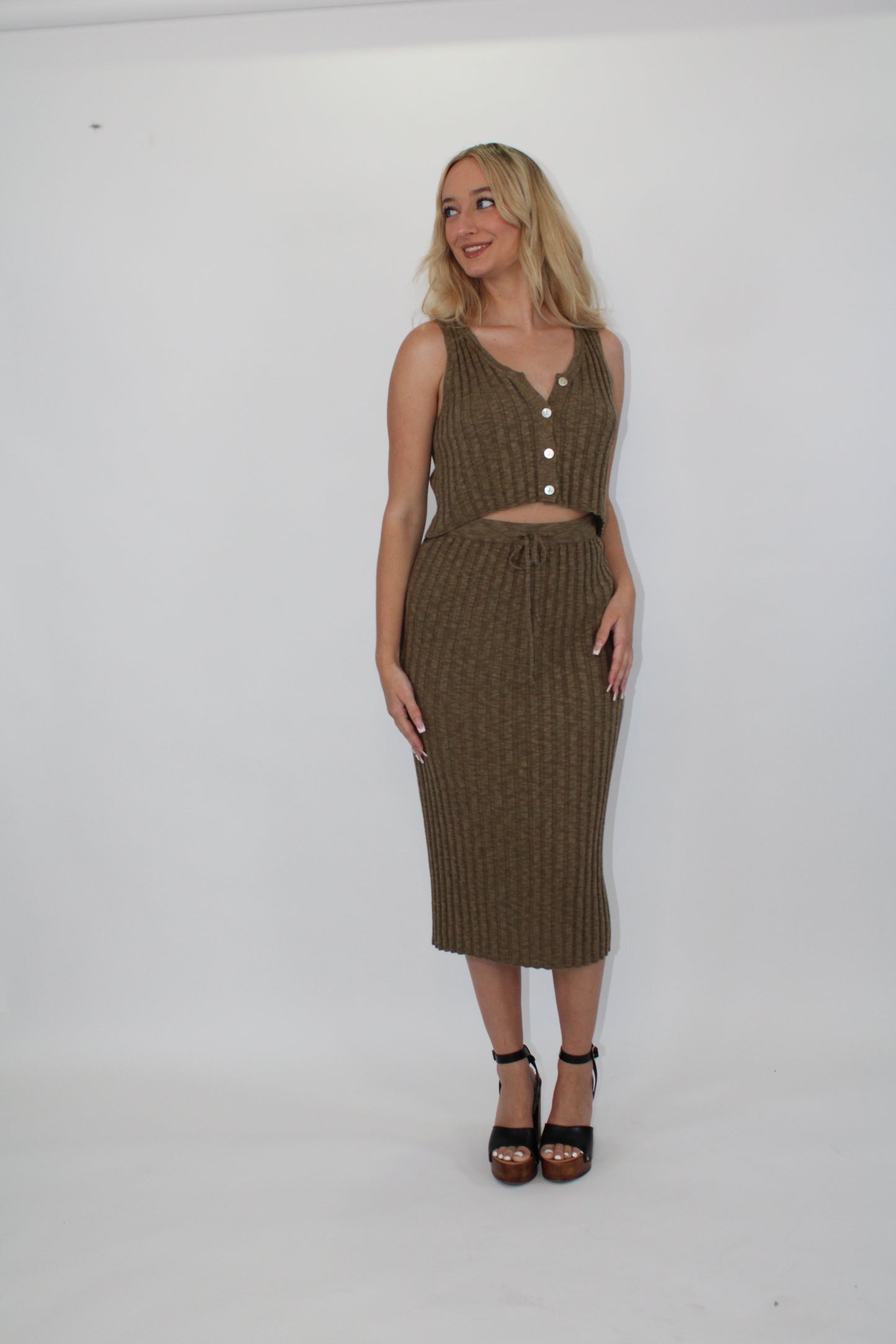 Willo Ribbed Midi Skirt