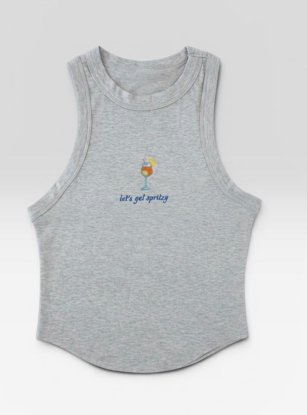 'Let's Get Spritzy' Embroidered Tank