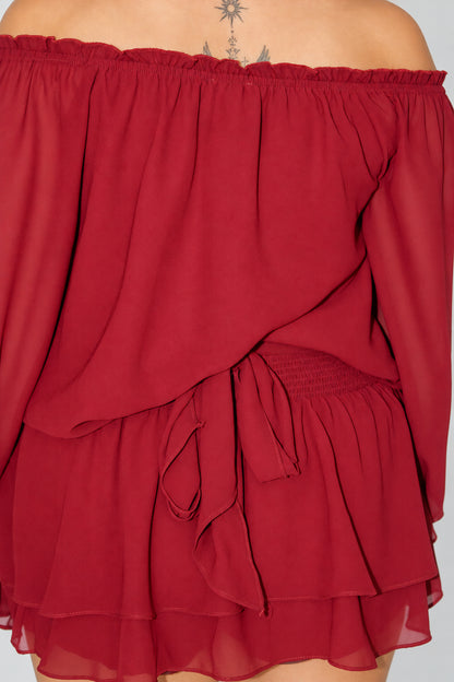 Bordeaux Ruffle Romper