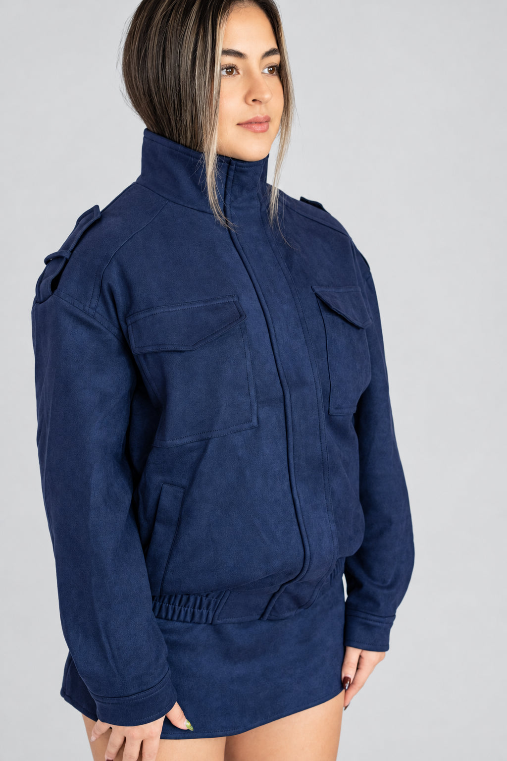 Midnight Faux Suede Jacket