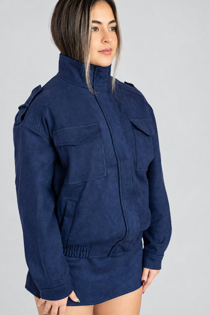Midnight Faux Suede Jacket