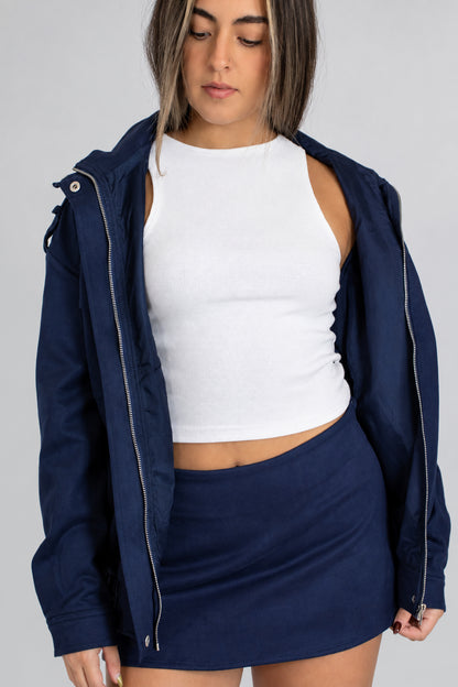 Midnight Faux Suede Jacket