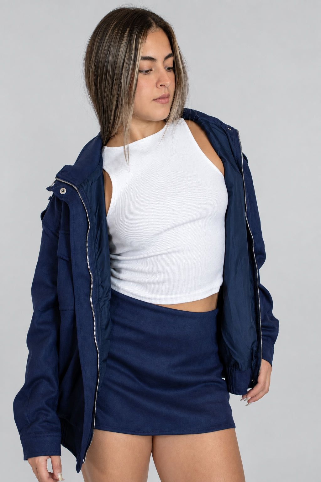 Midnight Faux Suede Jacket