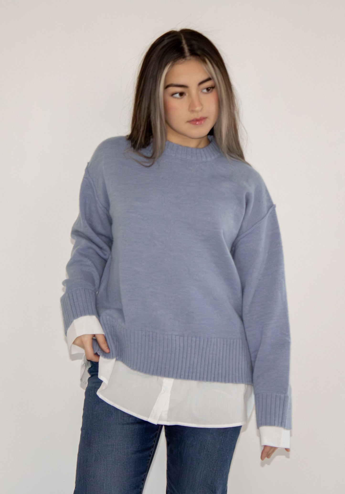 Rowan Shirt Combo Sweater