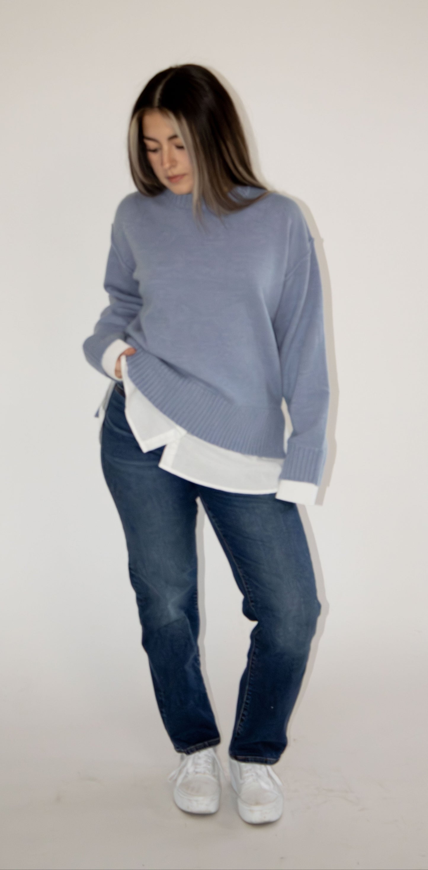 Rowan Shirt Combo Sweater