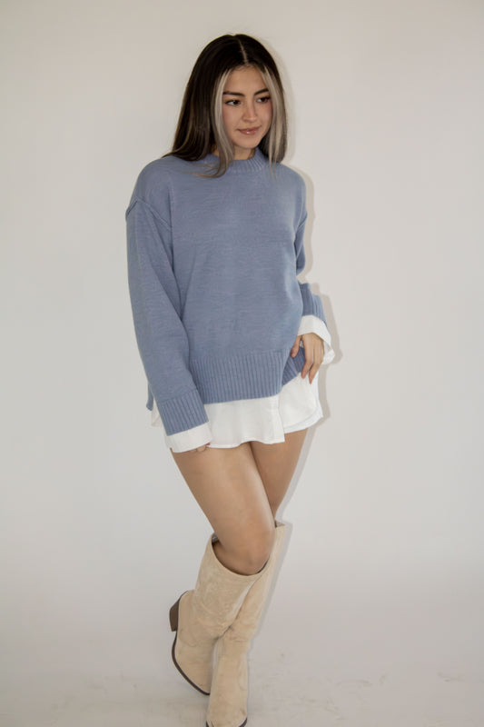 Rowan Shirt Combo Sweater