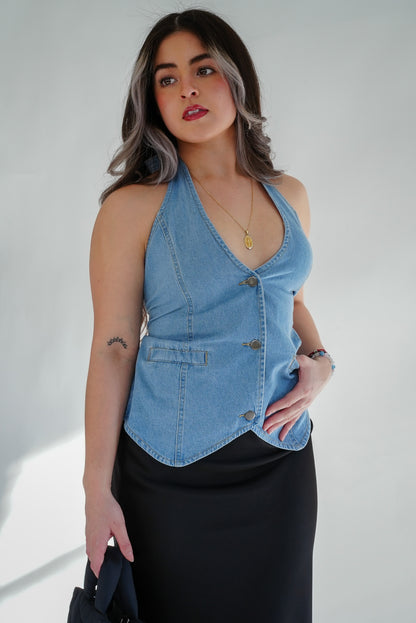 Paloma Denim Halter Top