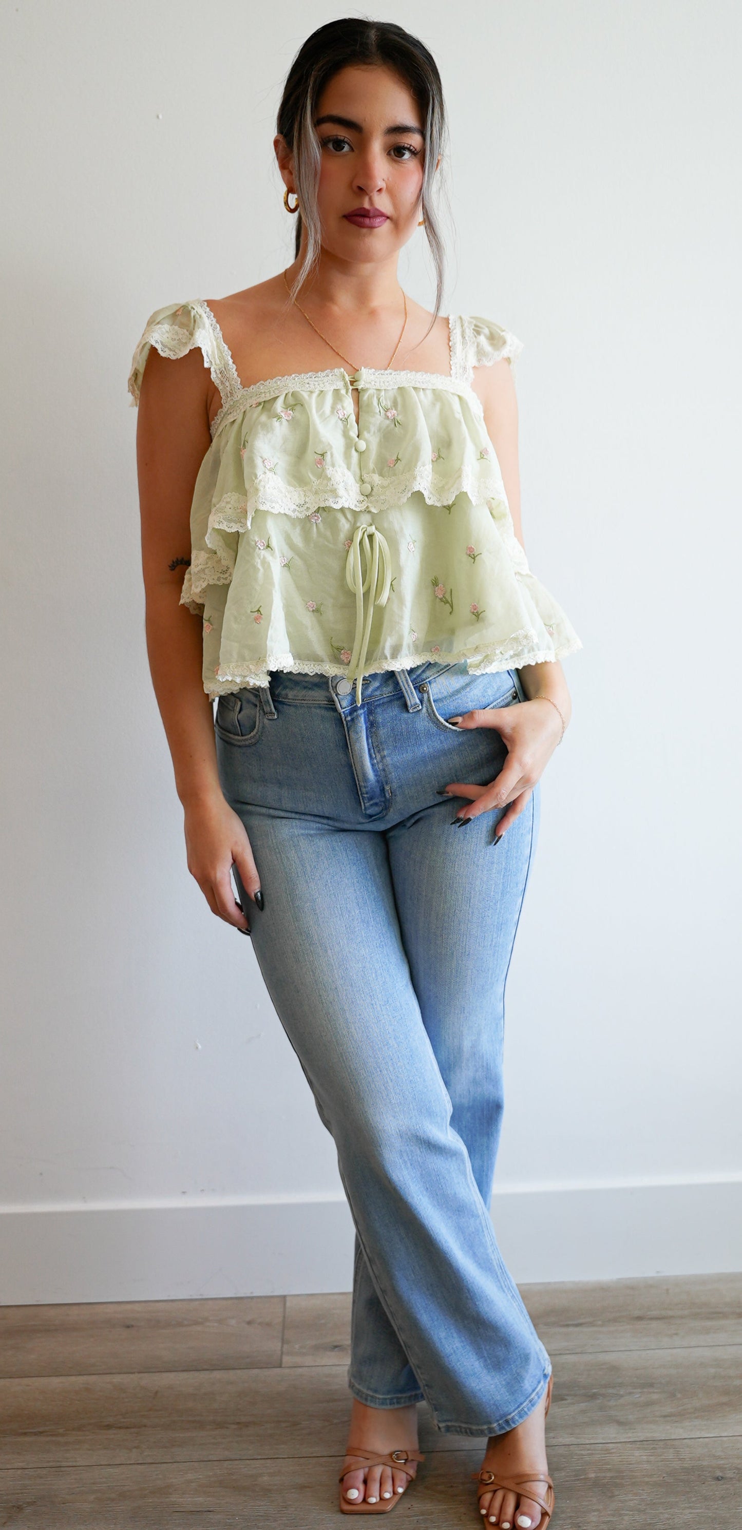 The Fiora Lace Garden Top