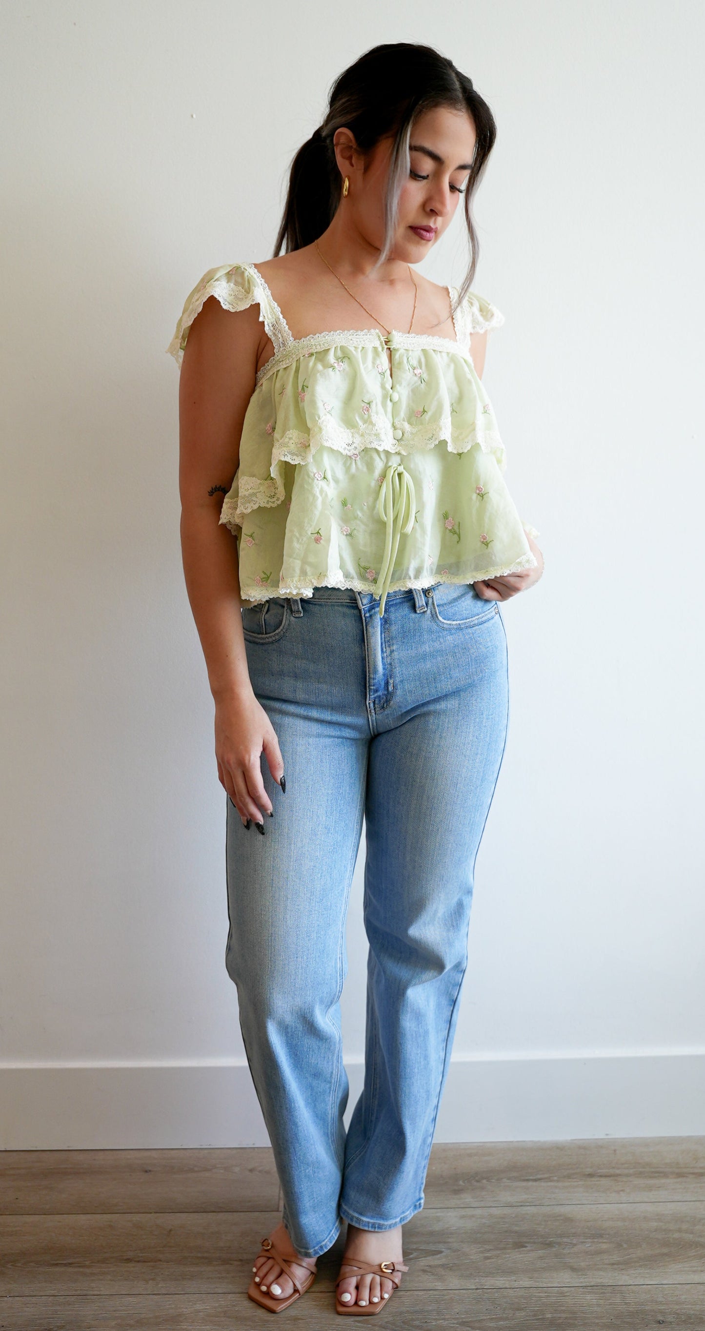 The Fiora Lace Garden Top
