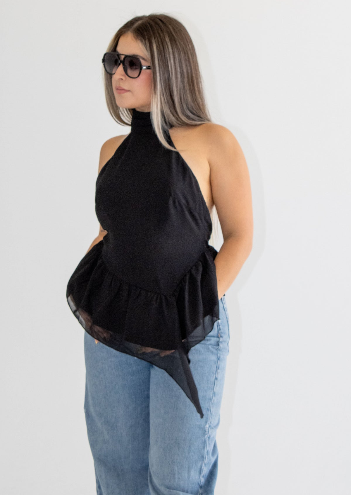 Sloan Asymmetric Halter Top