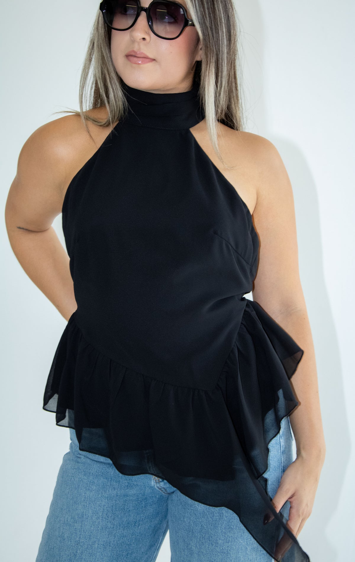 Sloan Asymmetric Halter Top