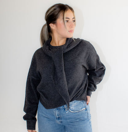 Camille Scarf Knit Sweater