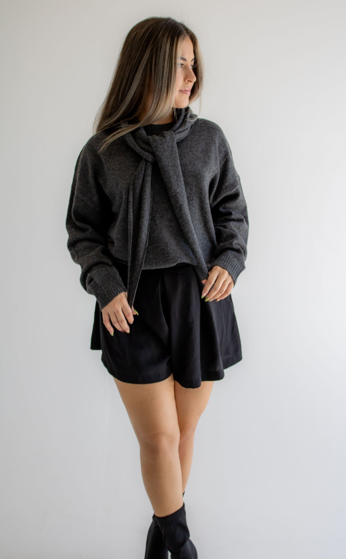 Camille Scarf Knit Sweater