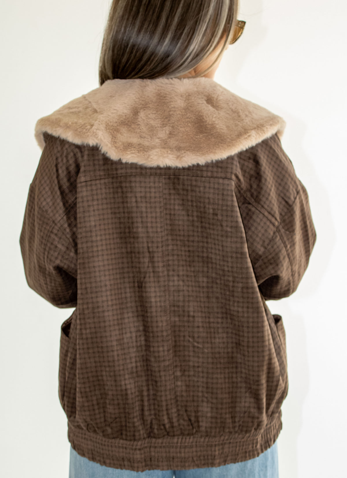 Marlowe Plaid Contrast Collar Coat