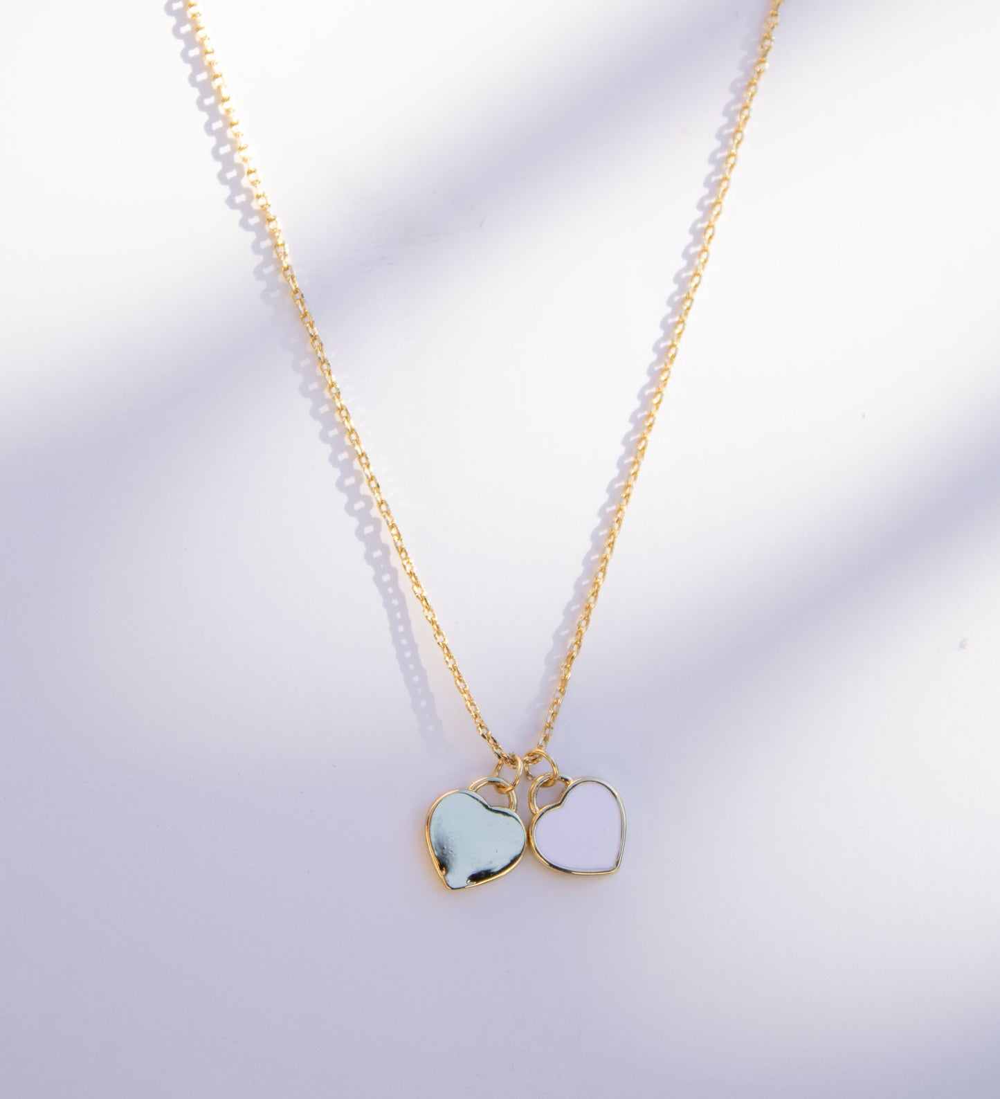 Golden Duo Heart Necklace