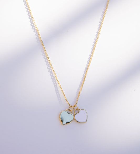 Golden Duo Heart Necklace