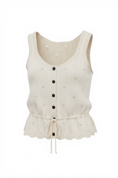 Delilah Pointelle Knit Top