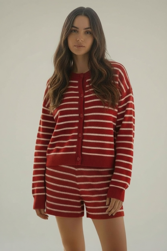 Cherry Crush Stripe Knit Set