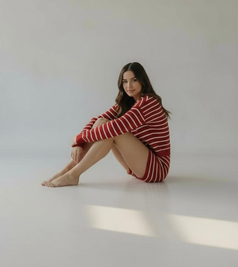 Cherry Crush Stripe Knit Set
