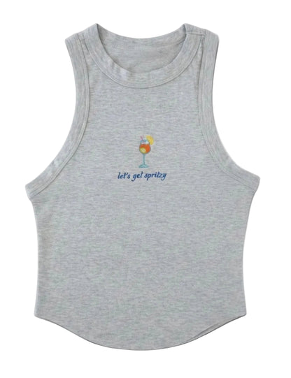 'Let's Get Spritzy' Embroidered Tank
