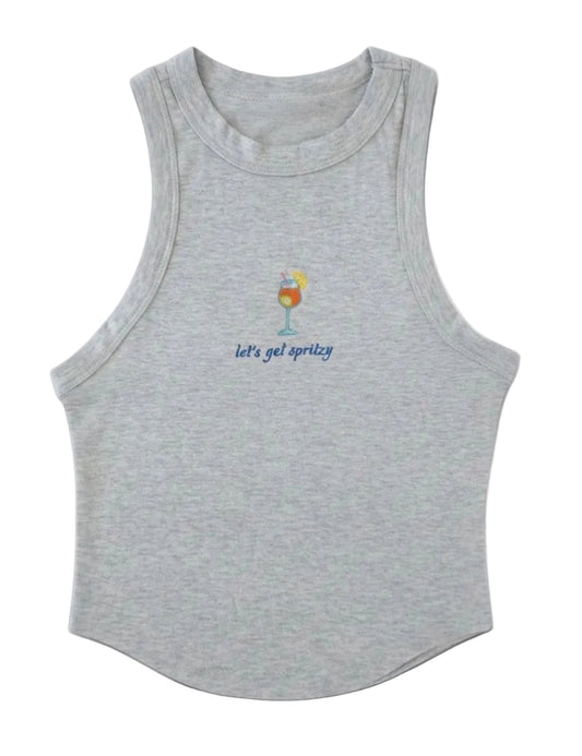 'Let's Get Spritzy' Embroidered Tank